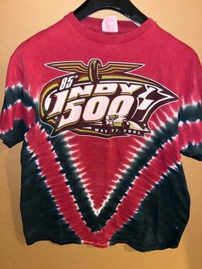 Vintage 2001 Indy 500 Tie Dye T Shirt Liquid Blue Style Racing Y2K Graphic s XL